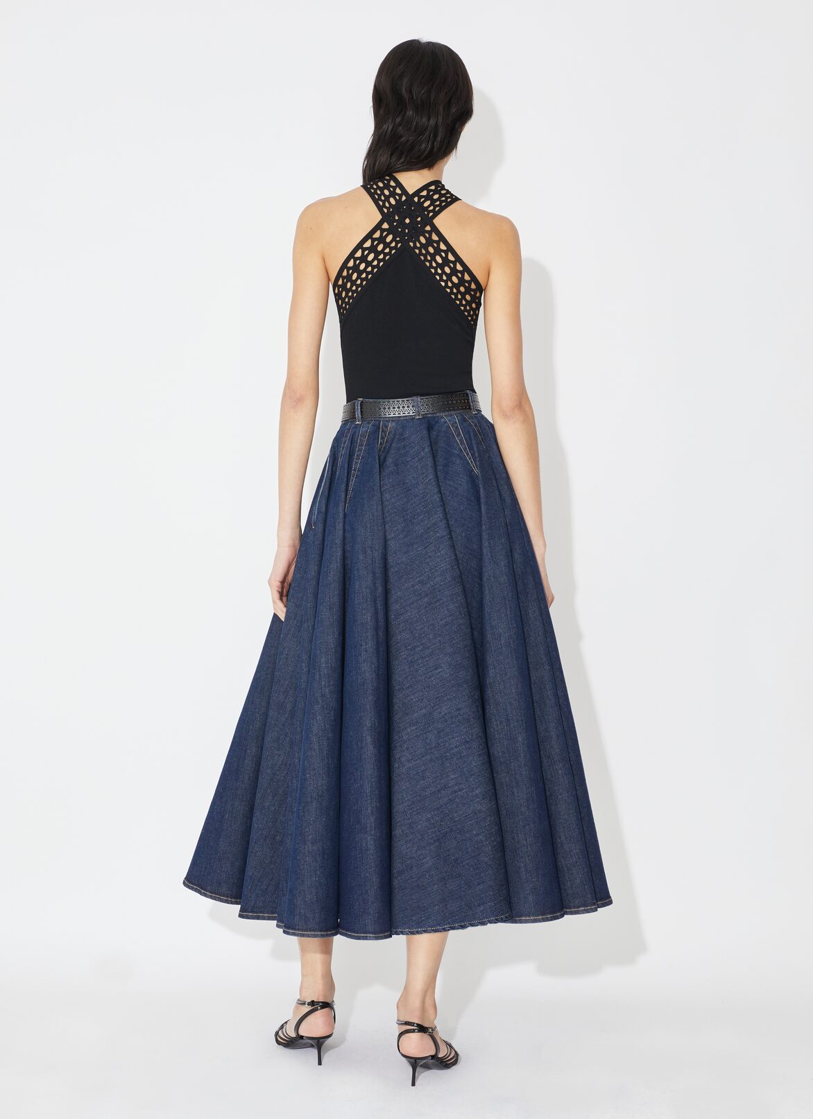 Denim midi skirt ALAÏA BLUE DENIM MIDI SKIRT